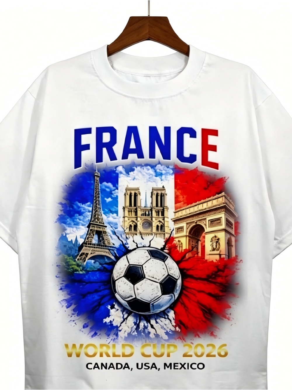 France Soccer Shirt 2026 World Cup Football Fan Tee Paris Graphic T-shirt Unisex - Picture 1 of 4